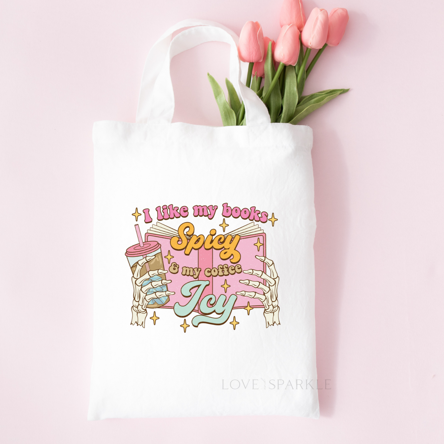 I Like My Books Spicy Tote Bag
