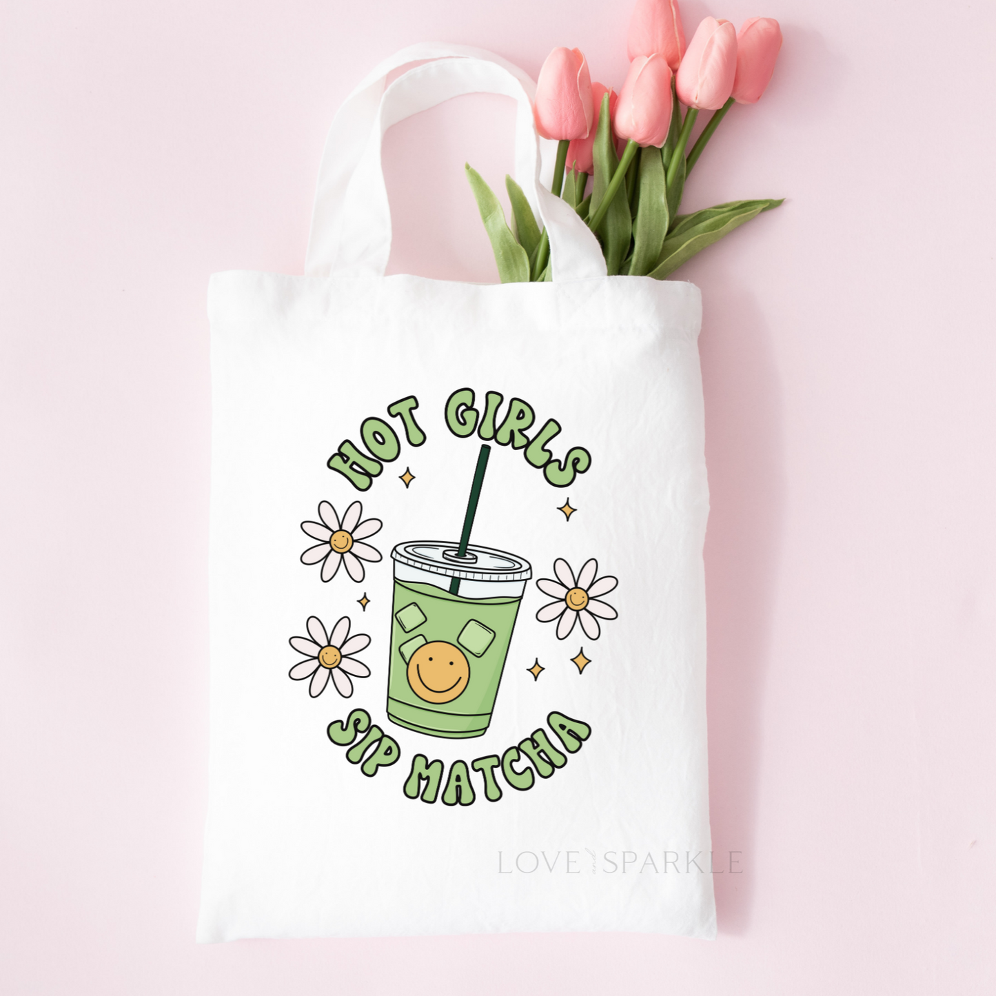 Hot Girls Sip Matcha Tote Bag
