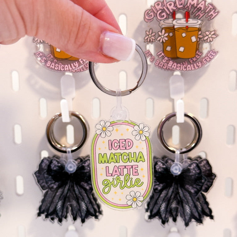 Iced Matcha Latte Girlie Keychain