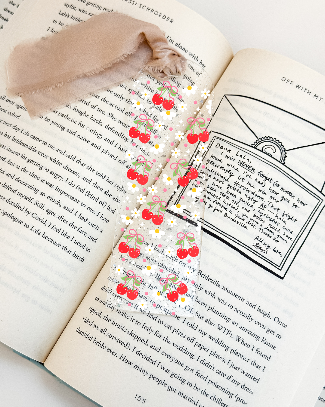 Cherries + Daisies Bookmark