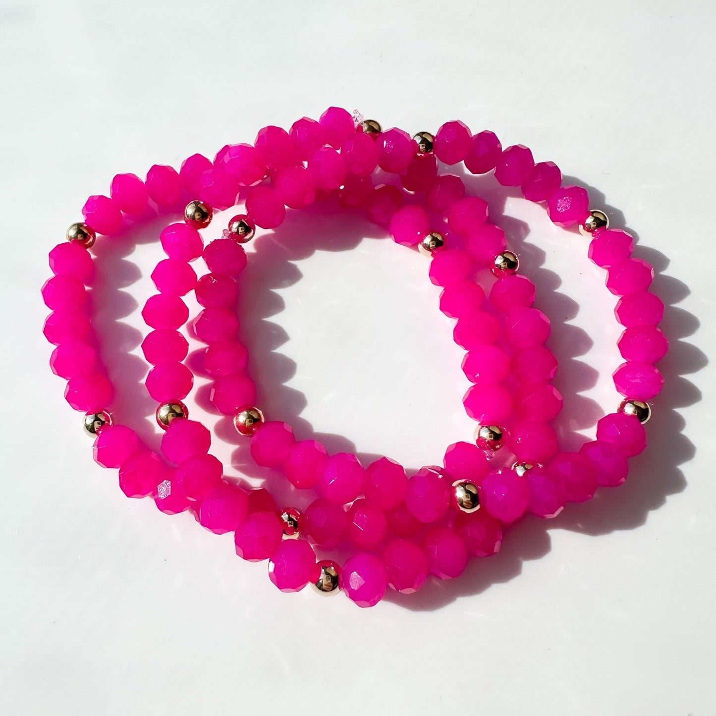 Fuchsia Pink Crystal Bracelet