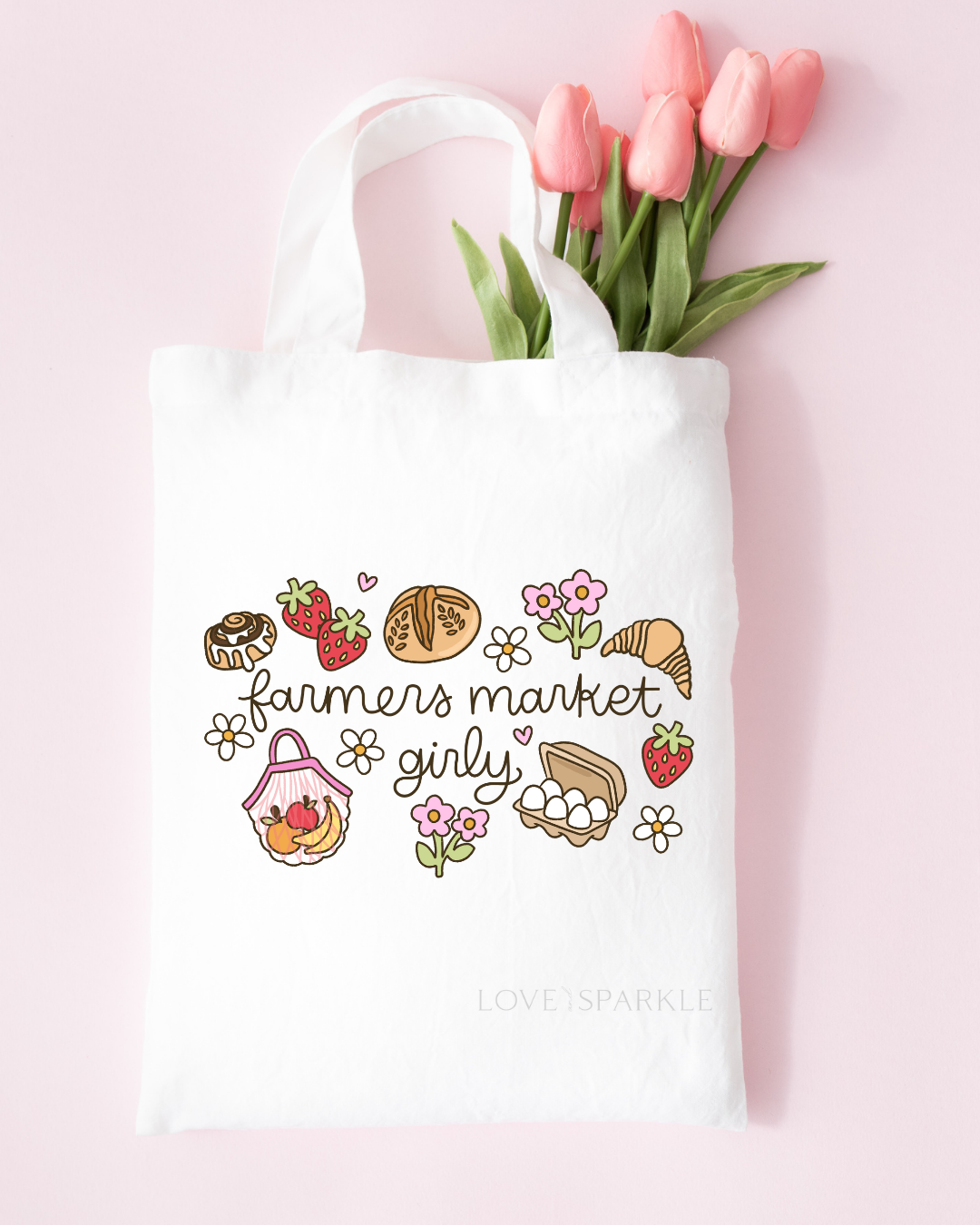 Farmers Market Girly Tote Bag