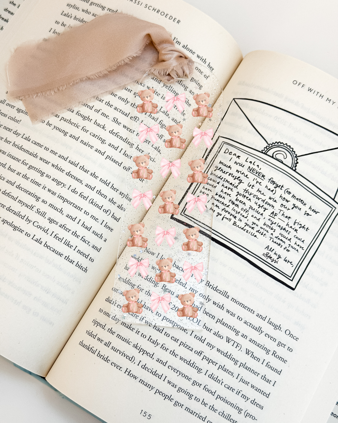 Teddy Bear Coquette Bookmark
