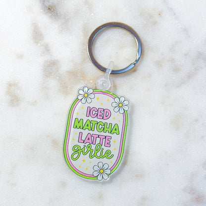 Iced Matcha Latte Girlie Keychain
