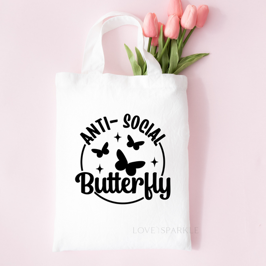 Anti Social Butterfly Tote Bag