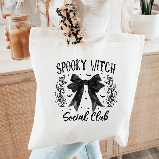 Spooky Witch Social Club Tote Bag