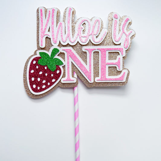 Personalized One Berry Sweet Cake Topper