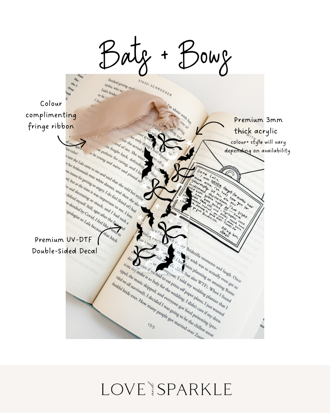 Bats + Bows Bookmark