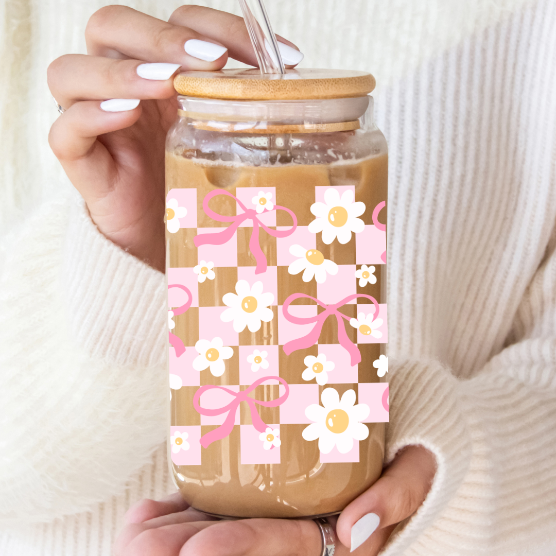 Checkered Coquette Daisies Cup