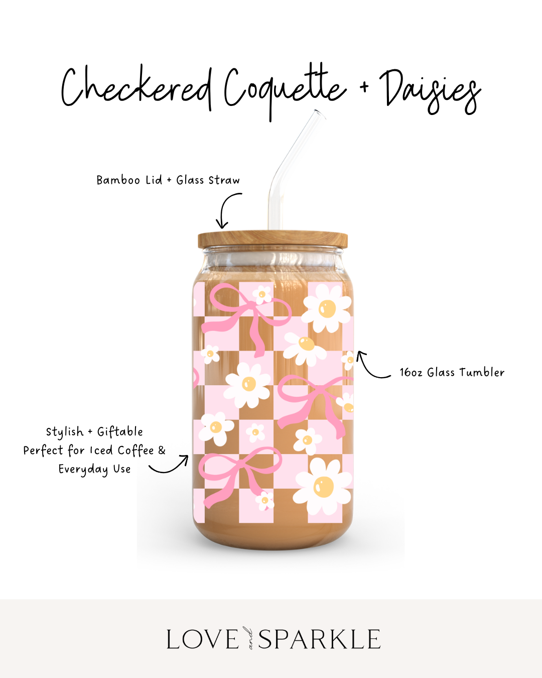 Checkered Coquette Daisies Cup
