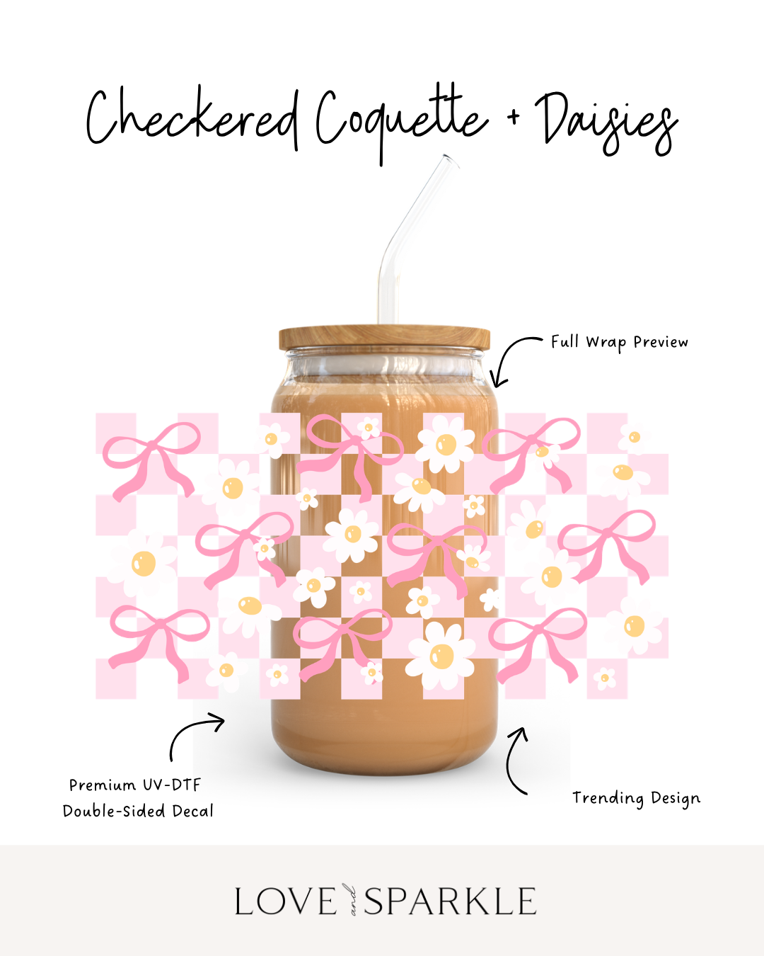 Checkered Coquette Daisies Cup
