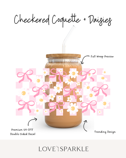 Checkered Coquette Daisies Cup