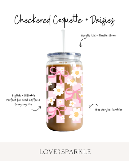 Checkered Coquette Daisies Cup