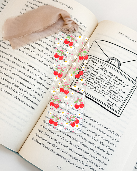 Cherries + Daisies Bookmark