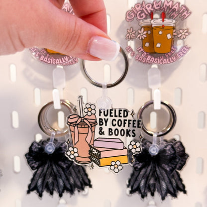 Fueled by Coffee and Books Keychain