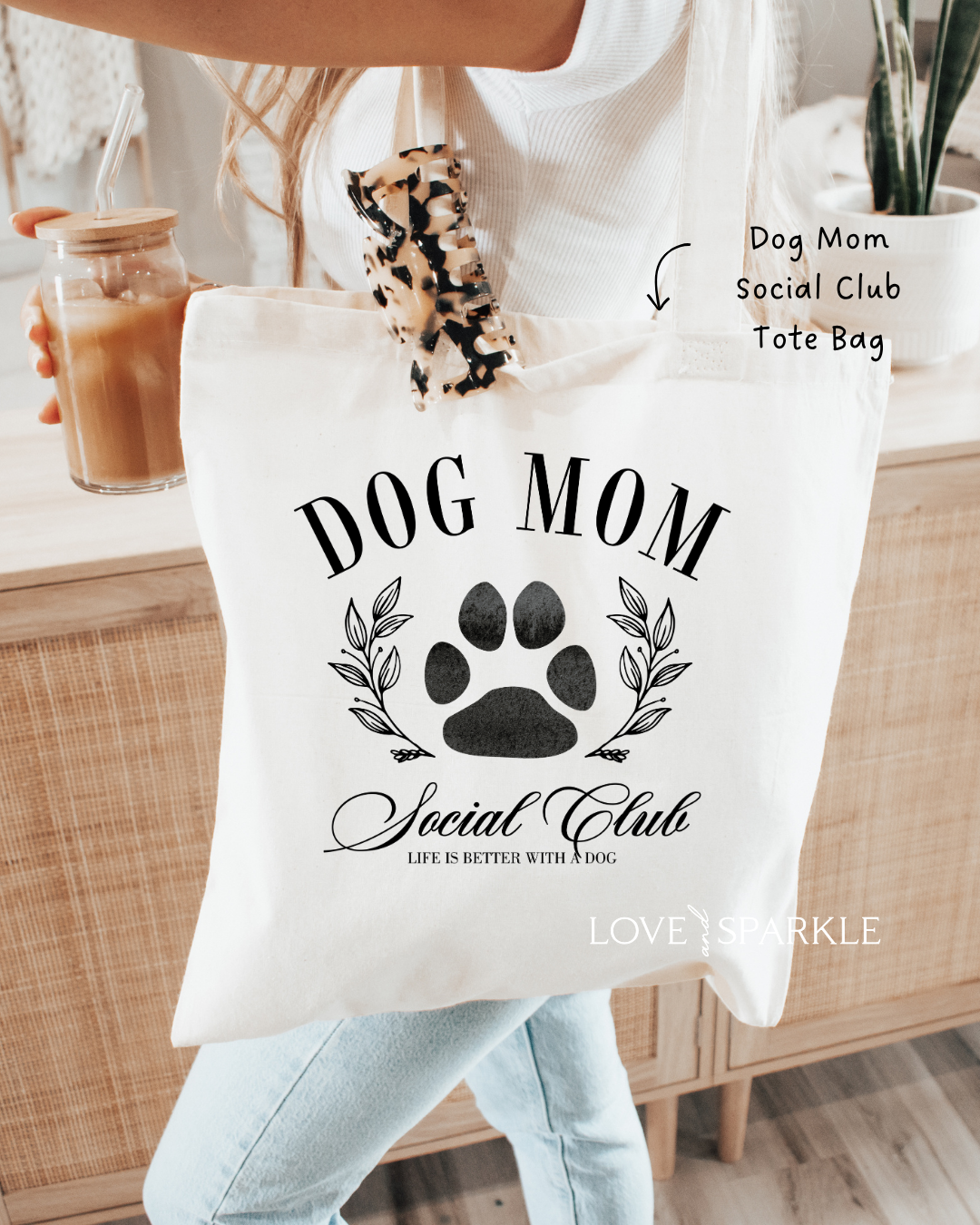 Dog Mom Social Club Tote Bag