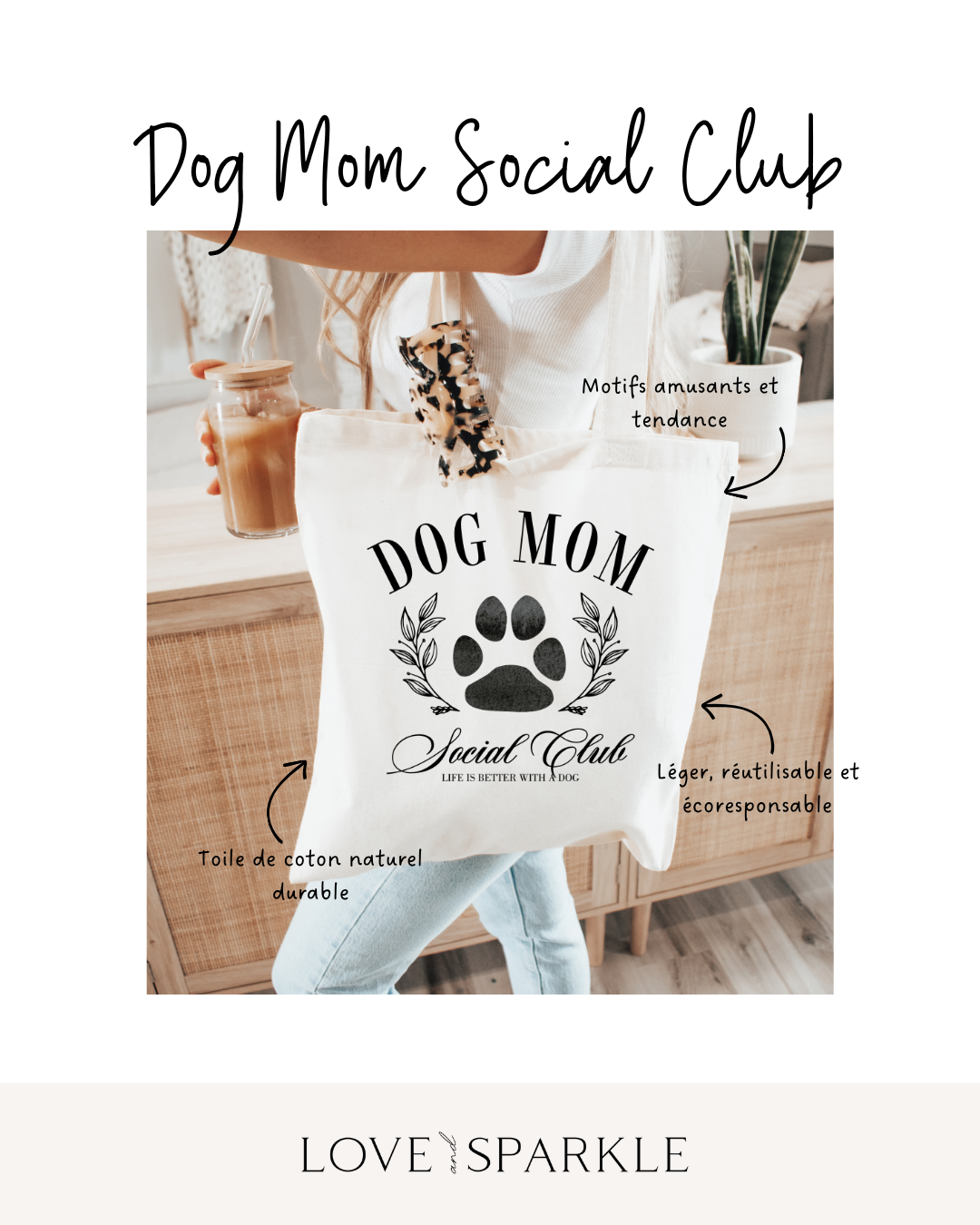 Dog Mom Social Club Tote Bag