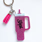 Pink Glitter Personalized Tumbler Keychain