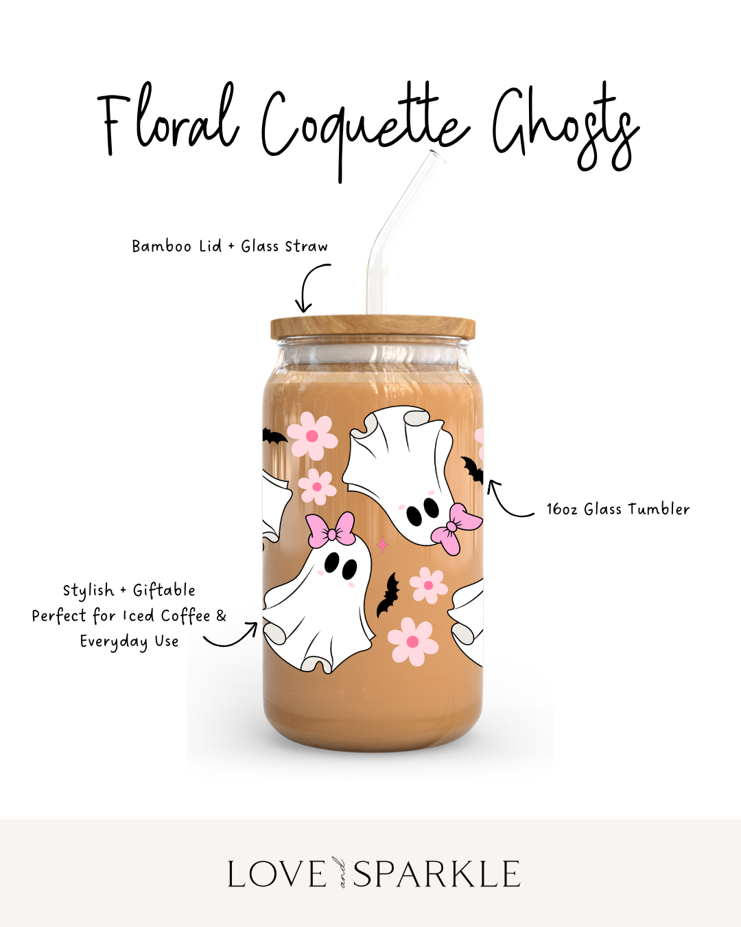 Floral Coquette Ghosts Cup