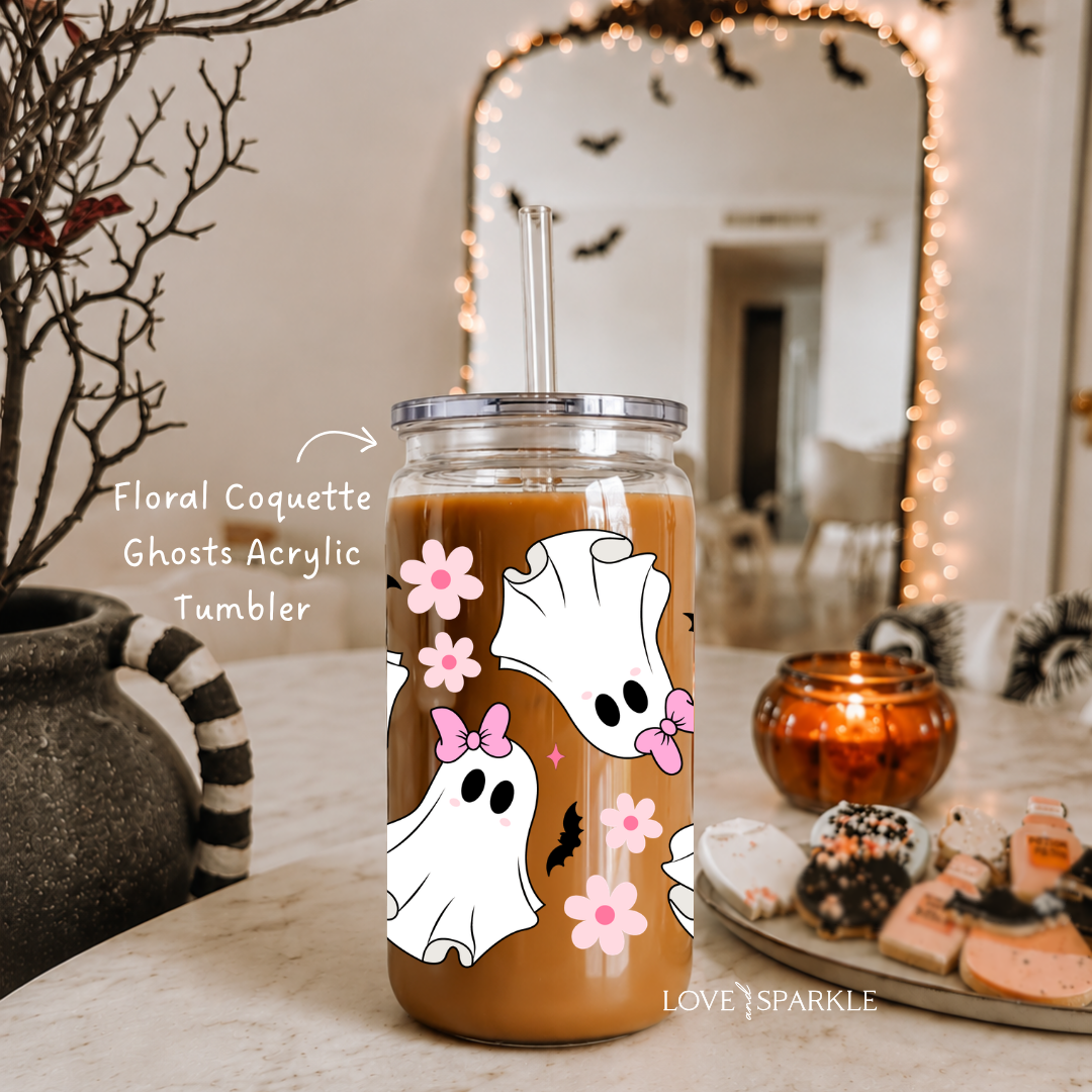 Floral Coquette Ghosts Cup