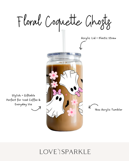 Floral Coquette Ghosts Cup