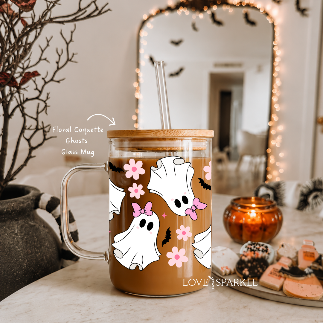 Floral Coquette Ghosts Cup