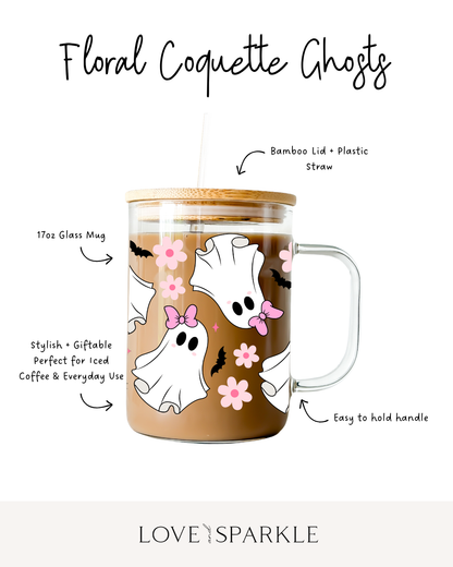 Floral Coquette Ghosts Cup
