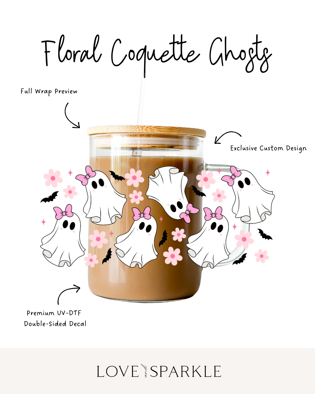 Floral Coquette Ghosts Cup