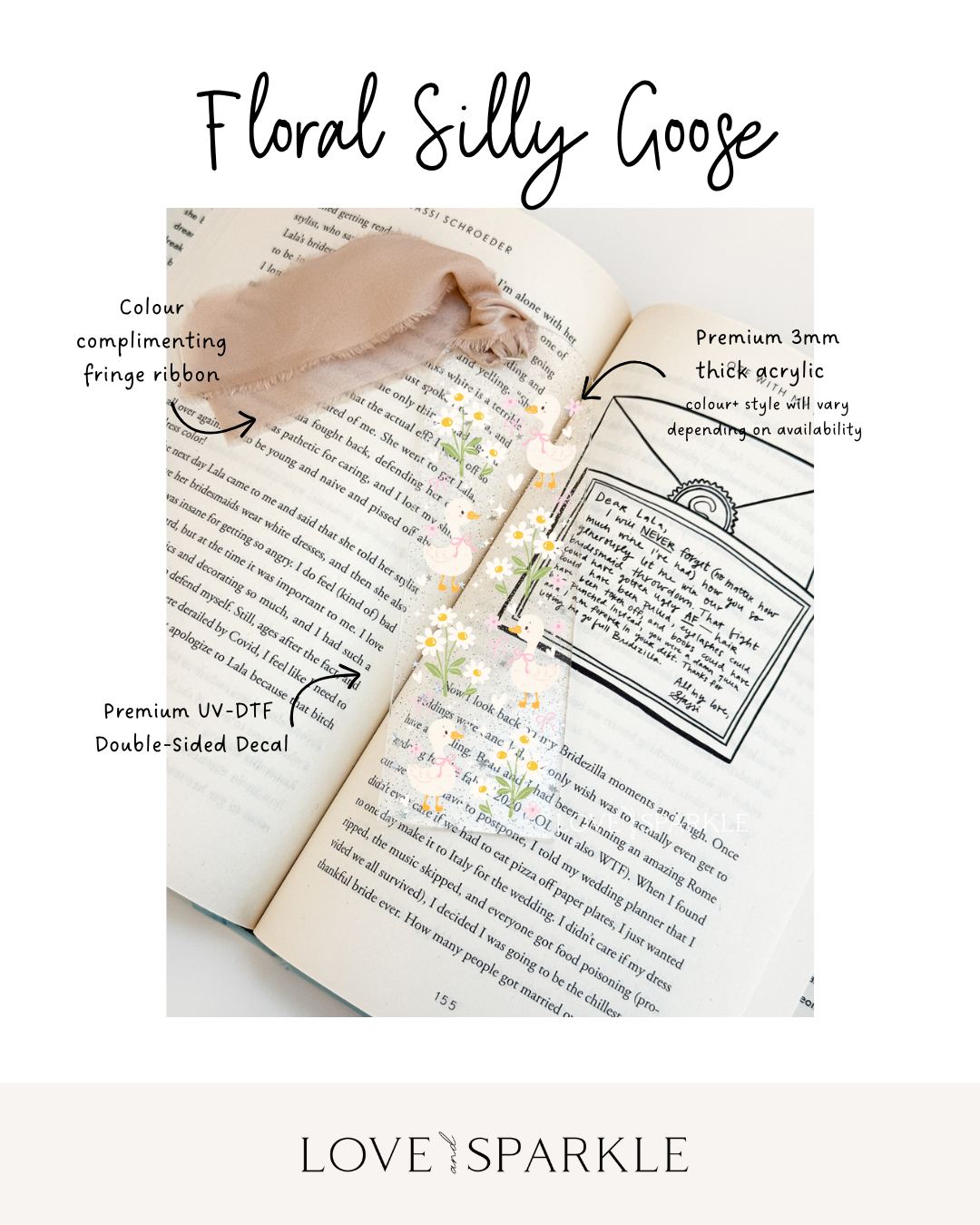 Floral Silly Goose Bookmark