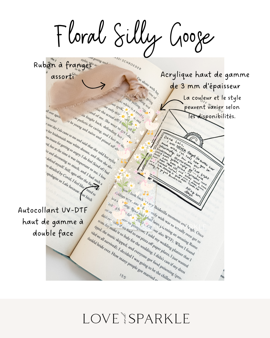Floral Silly Goose Bookmark