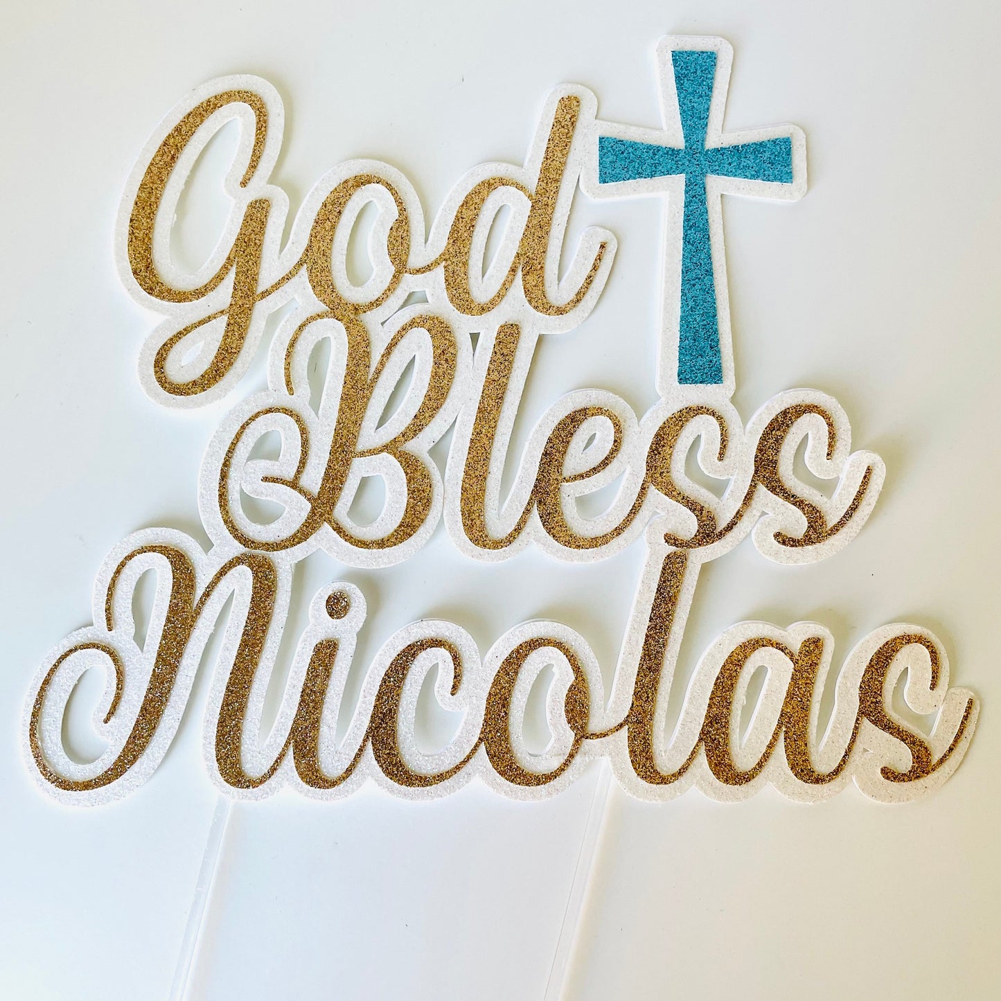 Personalized Baptism Cake Topper