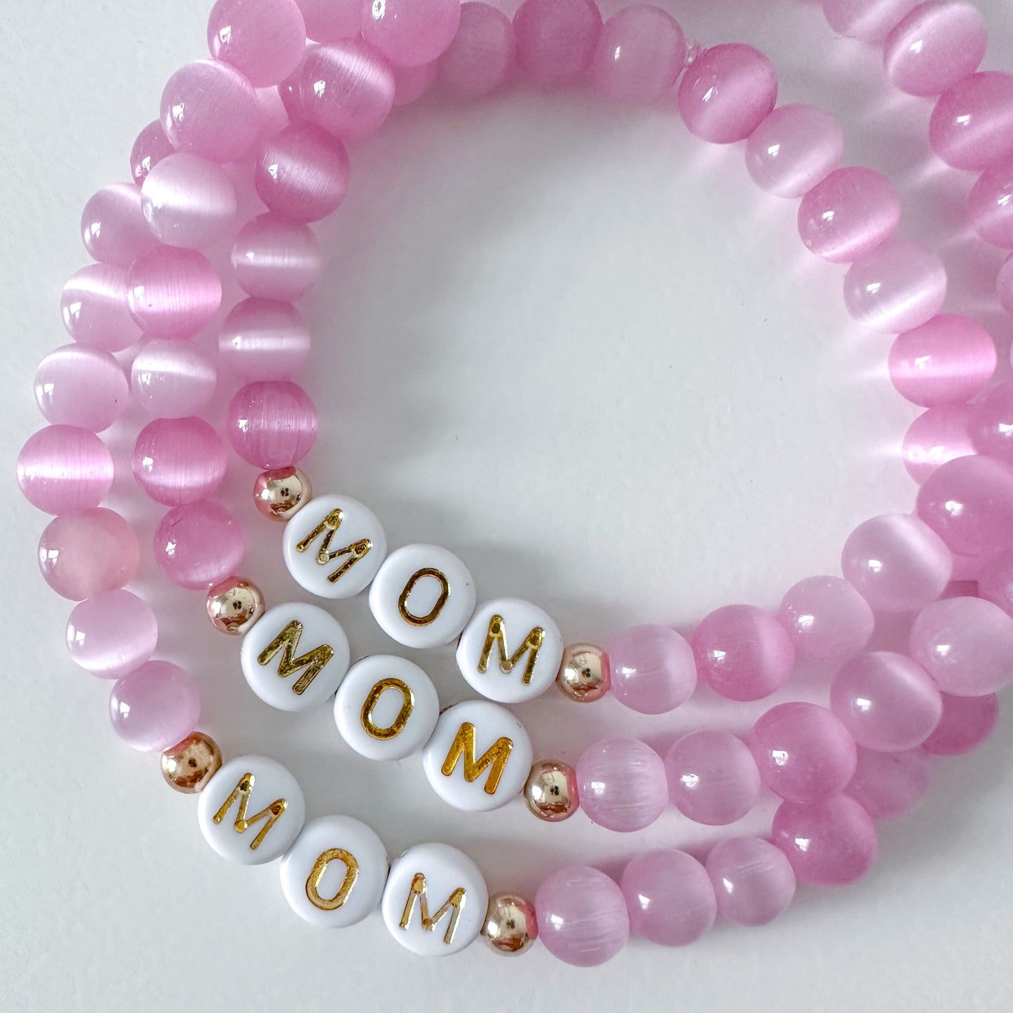 Pink Mom Beaded Stack
