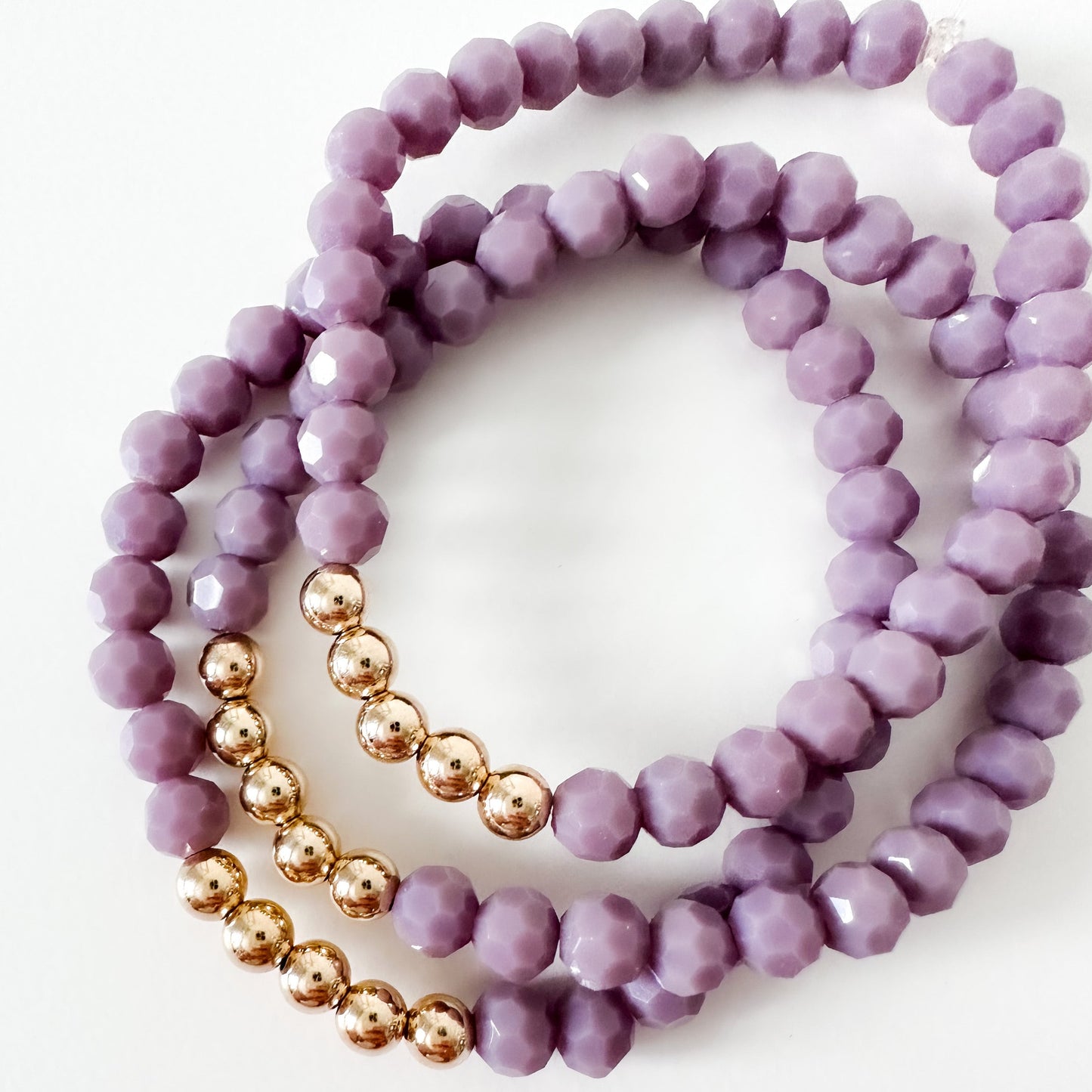 Lilac Beaded Stack