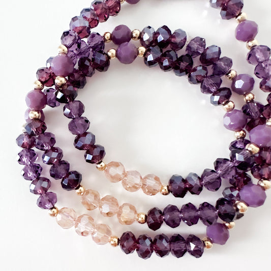 Purple Amethyst Beaded Stack