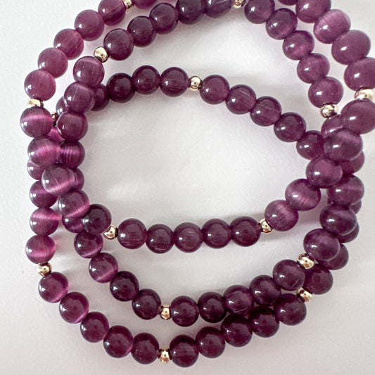 Purple Amethyst Beaded Stack