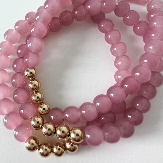Dusty Rose Beaded Stack