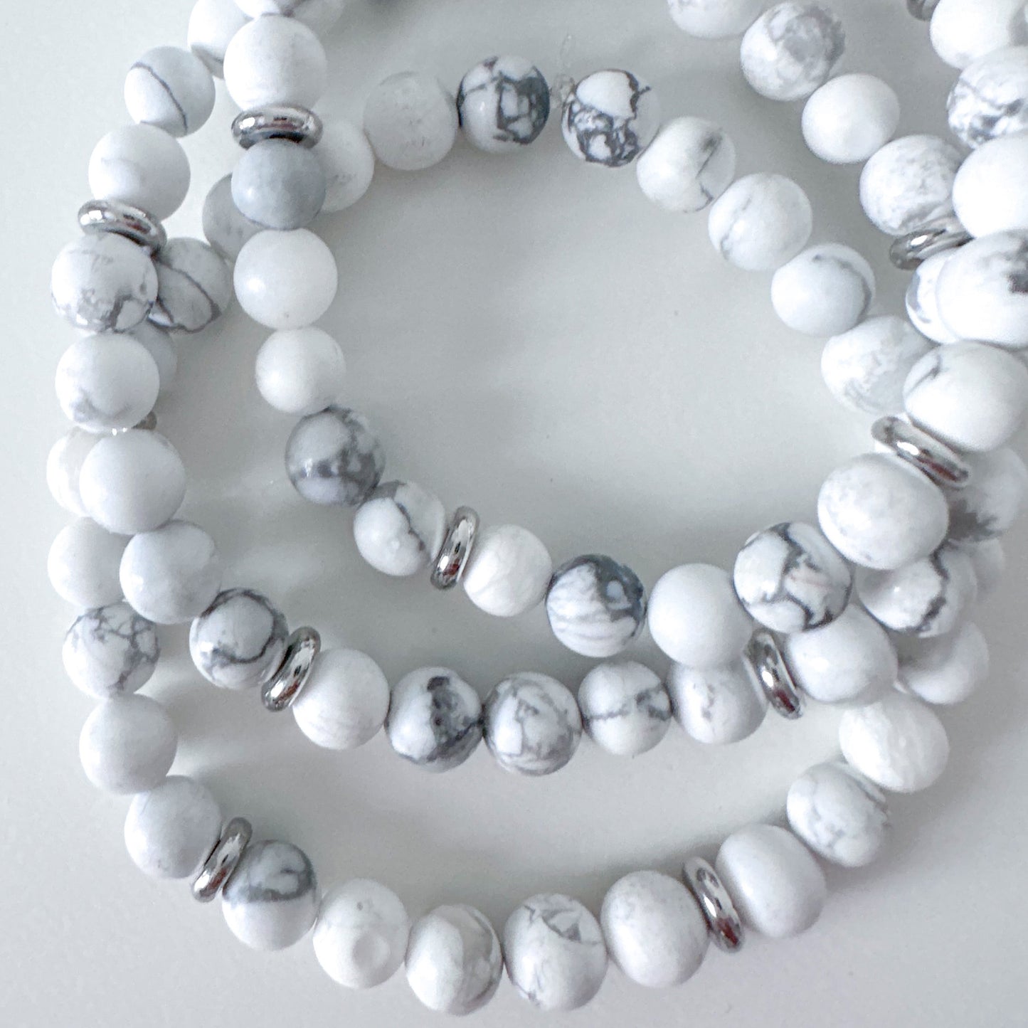 White Marble Beaded Stack