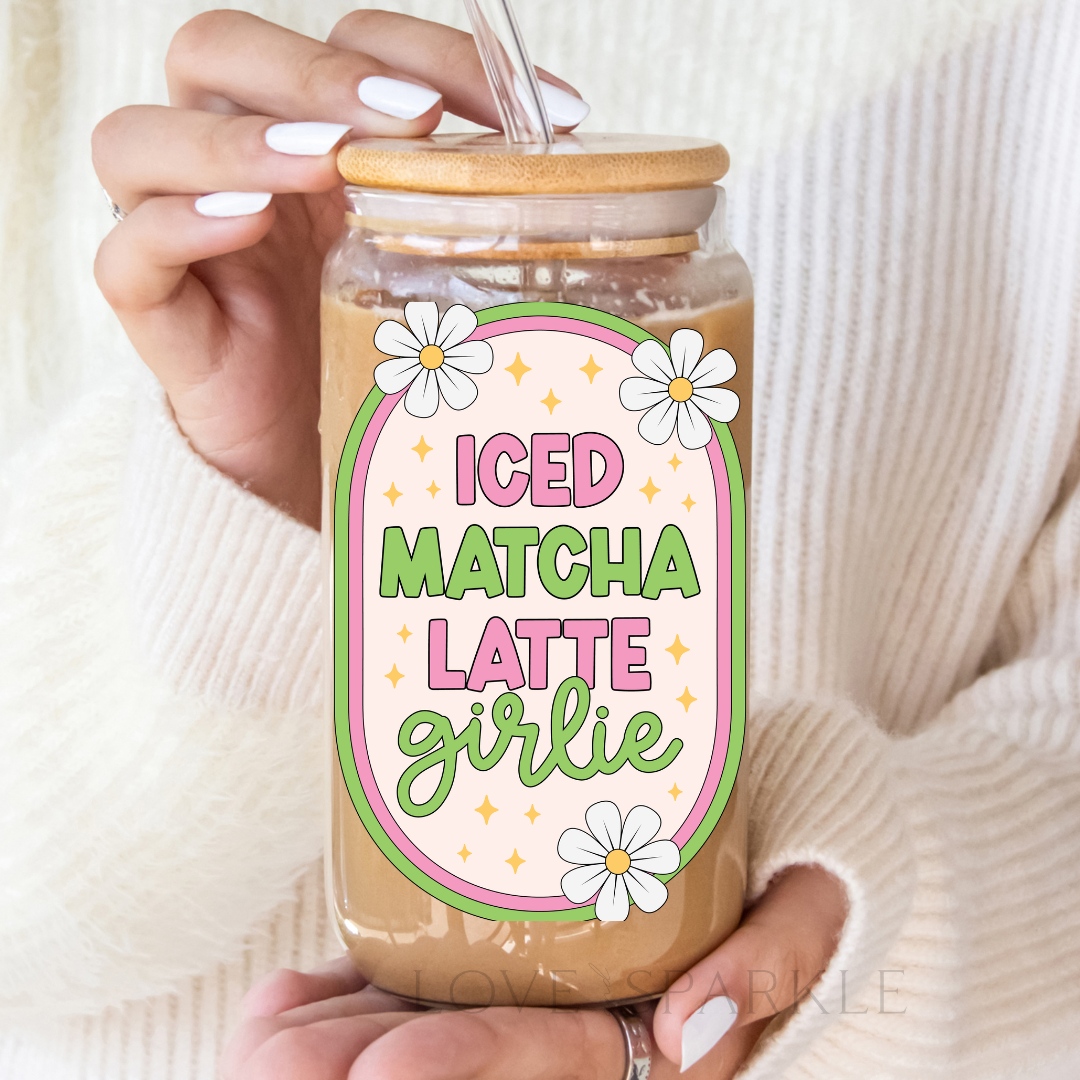 Iced Matcha Latte Girlie Cup