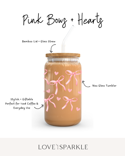 Pink Bows + Hearts Cup