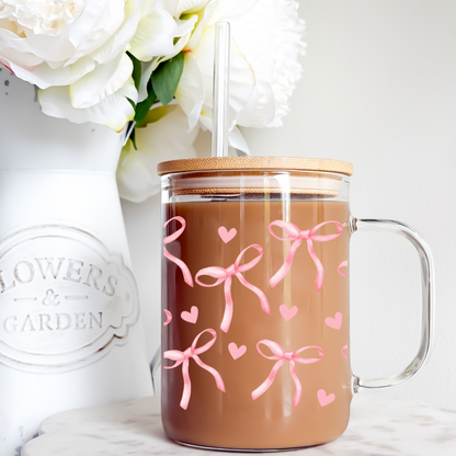 Pink Bows + Hearts Cup