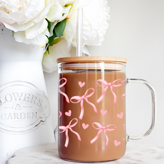 Pink Bows + Hearts Cup