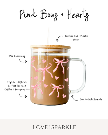 Pink Bows + Hearts Cup