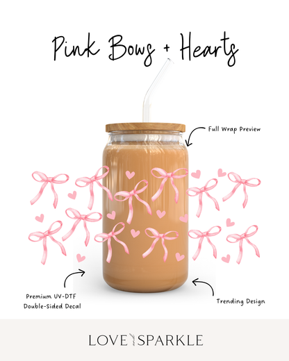 Pink Bows + Hearts Cup