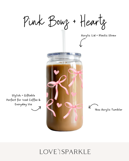 Pink Bows + Hearts Cup