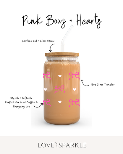 Pink Bows + Hearts Cup