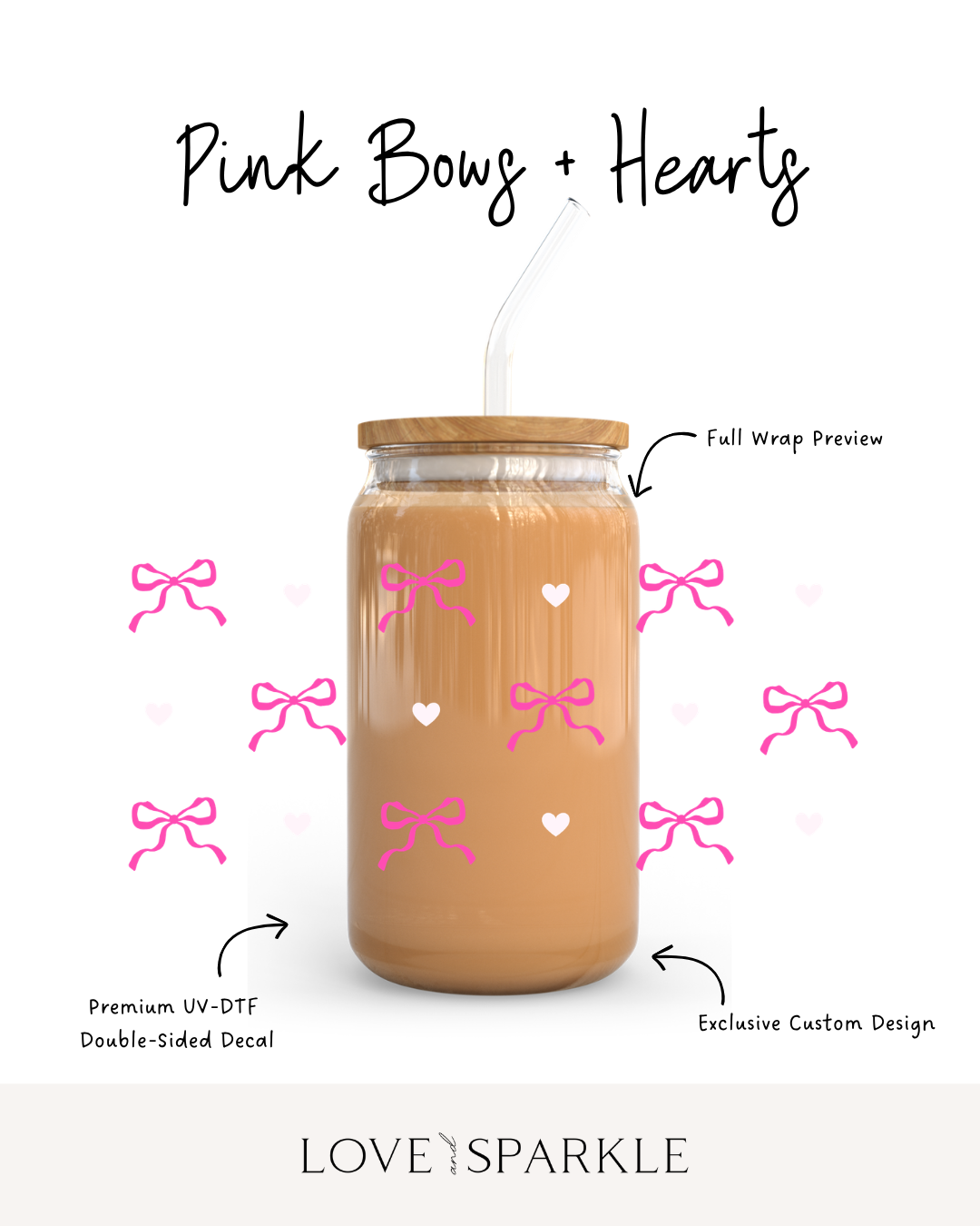 Pink Bows + Hearts Cup