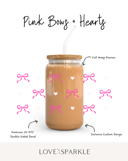 Pink Bows + Hearts Cup