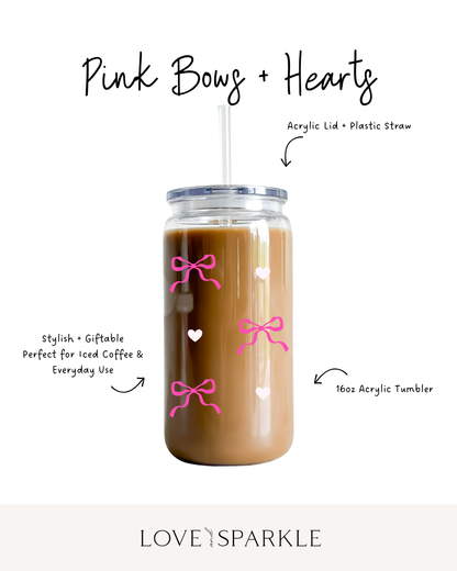 Pink Bows + Hearts Cup