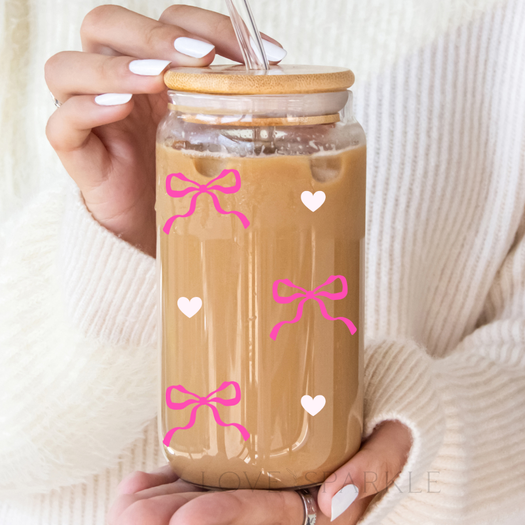 Pink Hearts and Bows Cup
