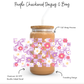 Purple Checkered Daisies + Bows Cup